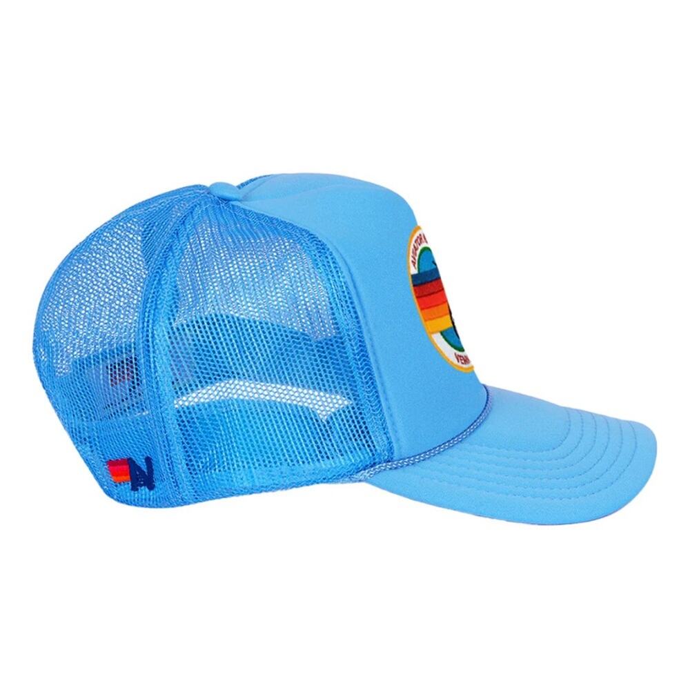Aviator Nation - Mesh back Trucker Cap with Surfer Patch - Neon Blue - Picture 2 of 3